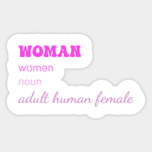 Woman .Noun Adult Human Female Sticker